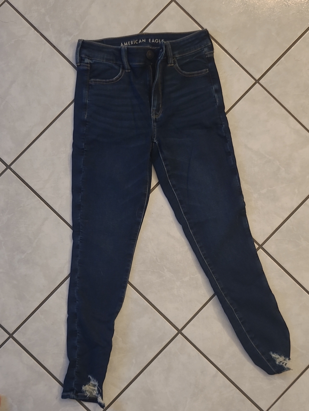 American Eagle Outfitters Women's Navy Blue Skinny Jeans